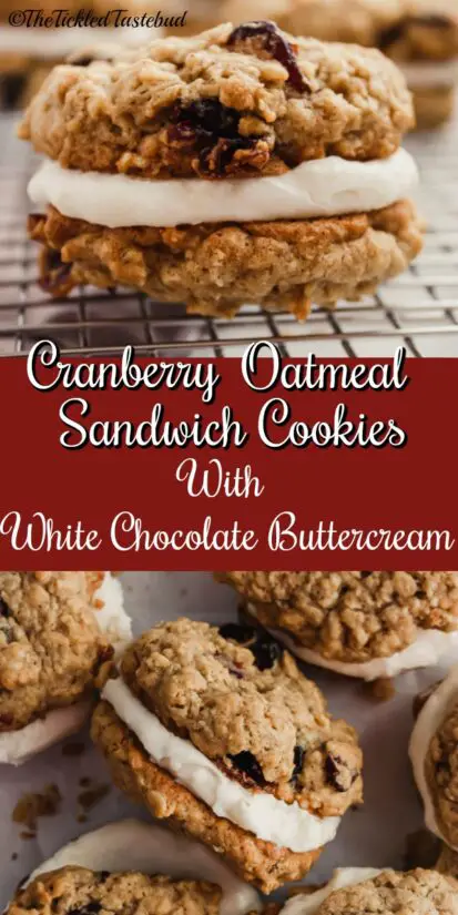 Pinterest picture of Cranberry-Oatmeal Sandwiches Cookies