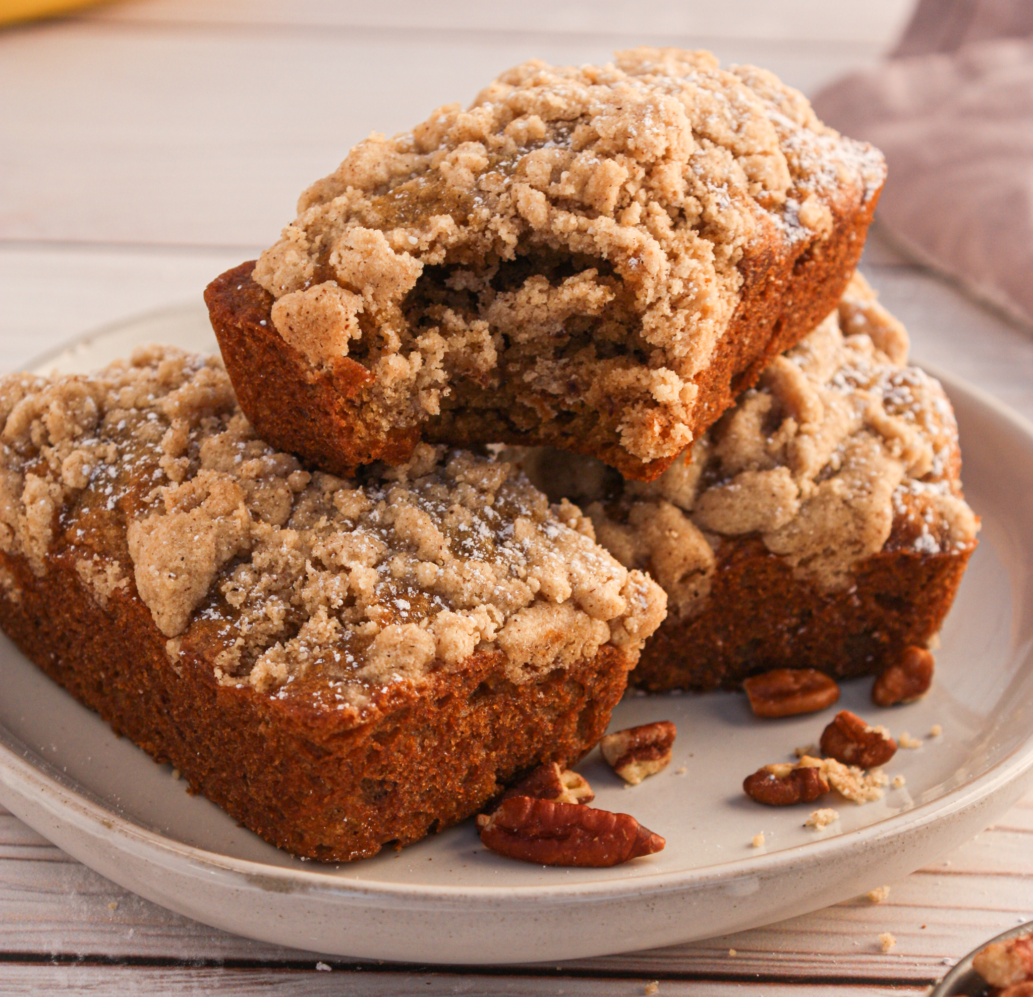 Coffee Cake Banana Nut Mini Loaves The Tickled Tastebud