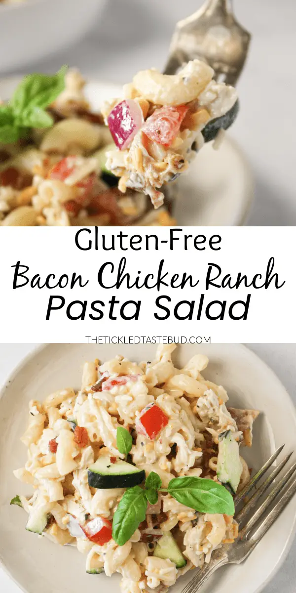 Bacon Chicken Ranch Pasta Salad | The Tickled Tastebud