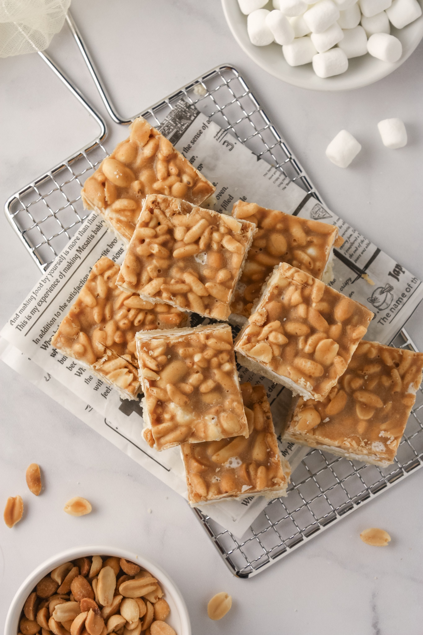 Peanut Marshmallow Bars The Tickled Tastebud